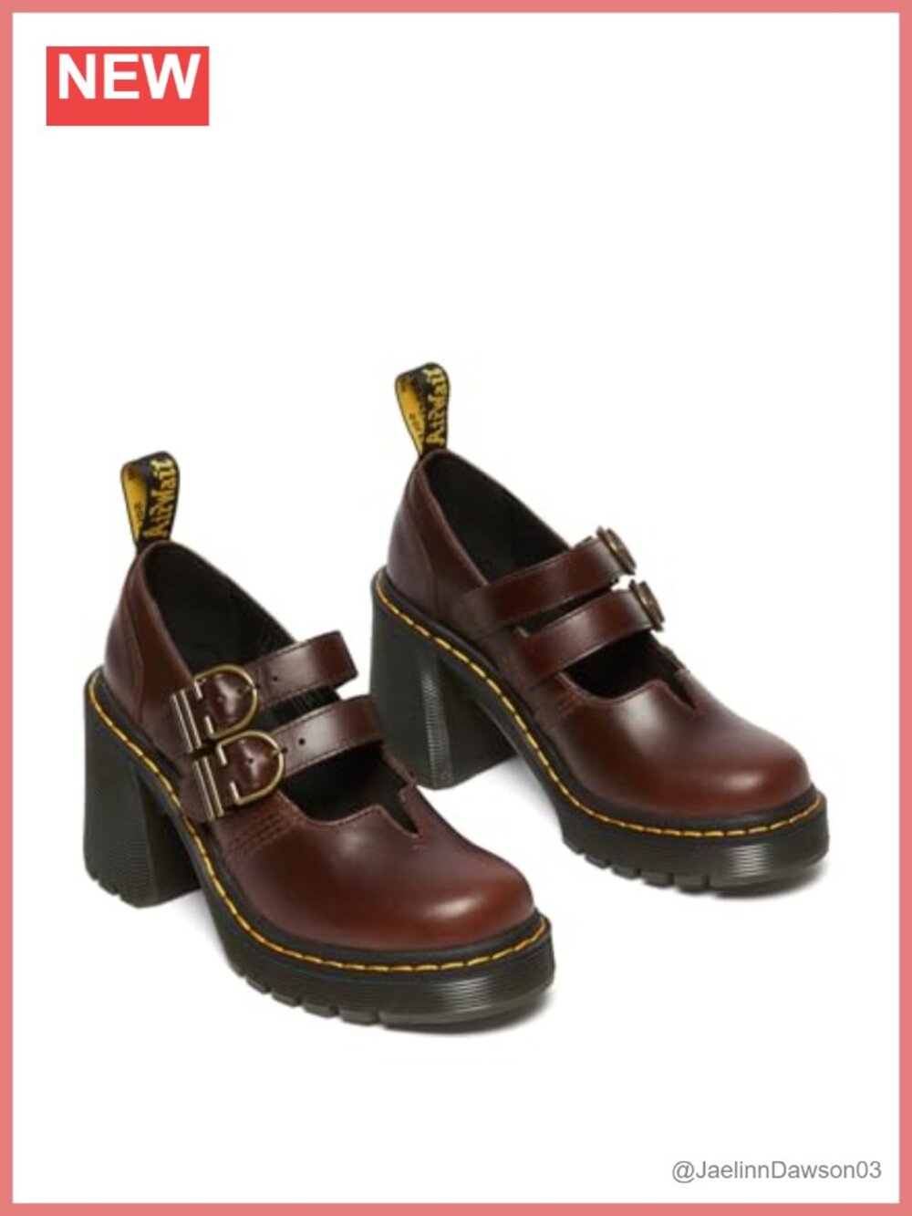 Leather Platform Heeled Ankle Boots with Buckle
